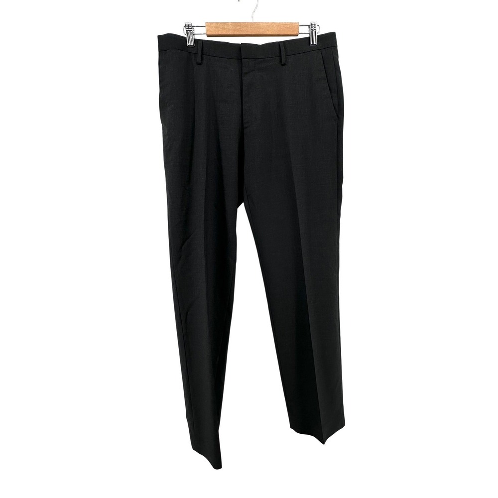 Banana Republic Mens Tailored Slim Fit Wool Dress Pants 34x34 Charcoal Grey